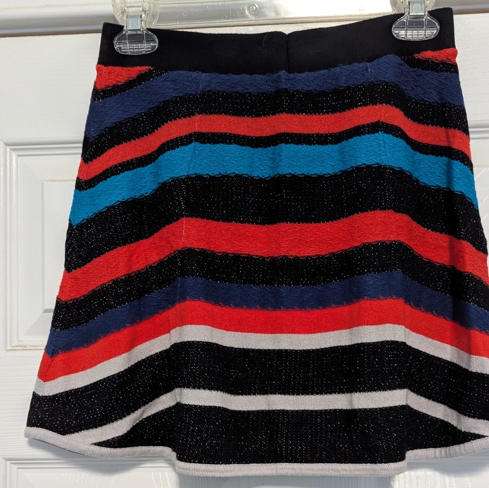Free People Vibrant Striped Skater Skirt